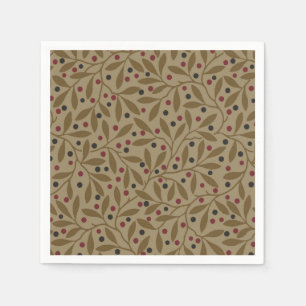 Serviette En Papier Leaf Berry Classique Colorful Art Motif