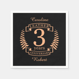 Serviette En Papier Leather 3 ans mariage anniversaire