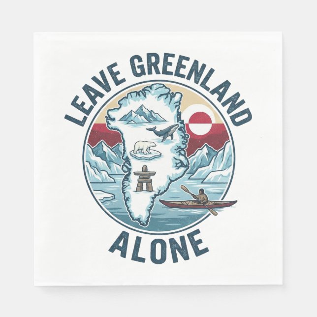 Serviette En Papier Leave Greenland Alone (Devant)