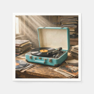 Serviette En Papier Lecteur de disques portable rétro