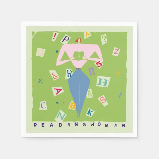 Serviette En Papier Lecture femme (Devant)