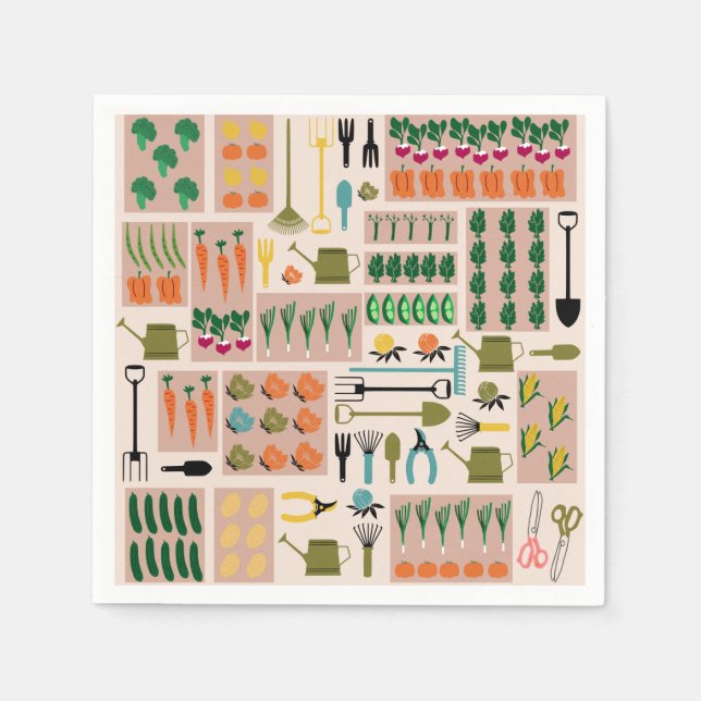 Serviette En Papier Légumes Papier de jardin Naples (Devant)