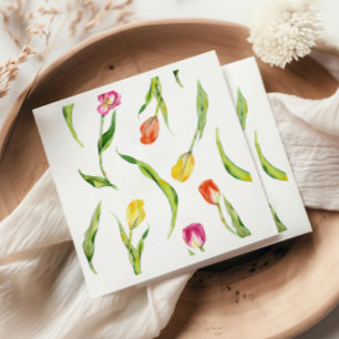 Serviette En Papier L'élégante Fleur de Printemps Tulipe Lavage de Mar