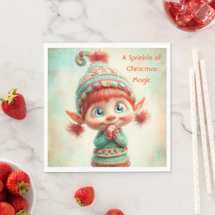 Serviette En Papier L'Elfe Enchanté   Noël au Pôle Nord 