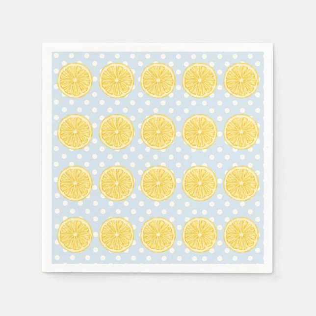 Serviette En Papier Lemon and Light Blue Summer Napkins (Devant)
