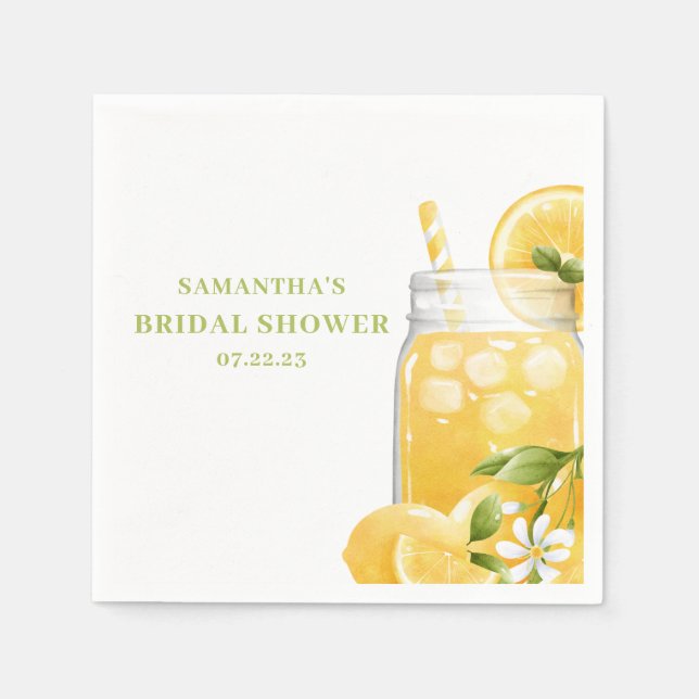 Serviette En Papier Lemon Citron Lemonade Fête de Mariage  (Devant)