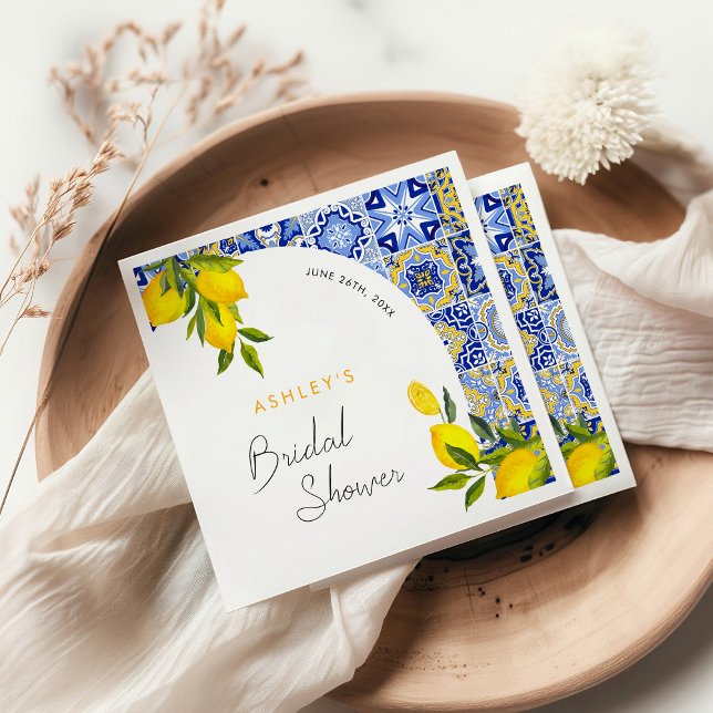Serviette En Papier Lemon Méditerranéen Bohème Arche Fête de Mariage (Créateur téléchargé)