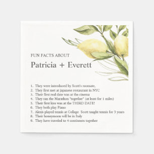 Serviette En Papier Lemond et feuille FUN FACT MARIAGE