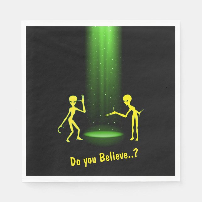 Serviette En Papier L'enlèvement d'Aliens OVNI 👽 Croyez-Vous ? (Devant)