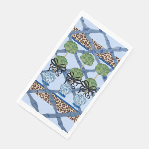 Serviette En Papier Leopard Bamboo Chinoiserie Ginger Jar Papier Invit
