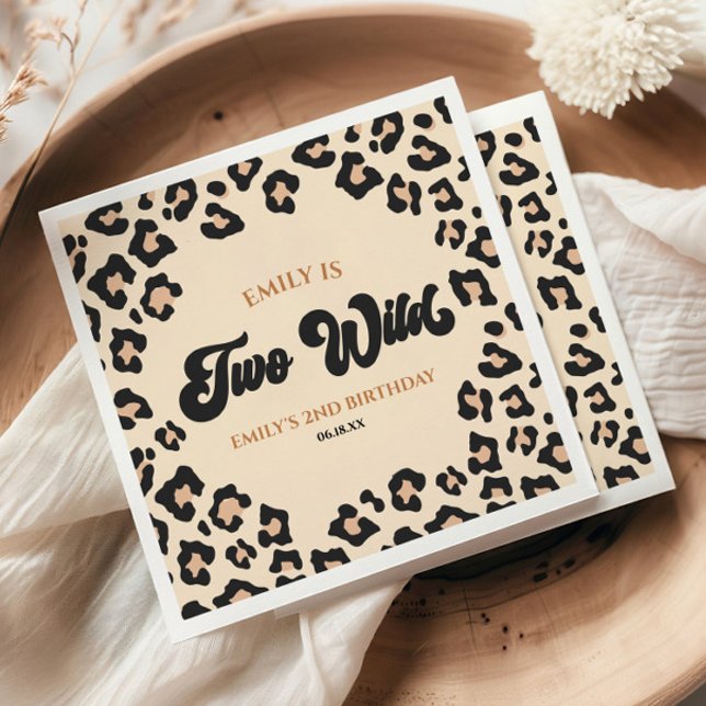 Serviette En Papier Leopard Cheetah Imprimer deux Wild 2e fête d'anniv (Créateur téléchargé)