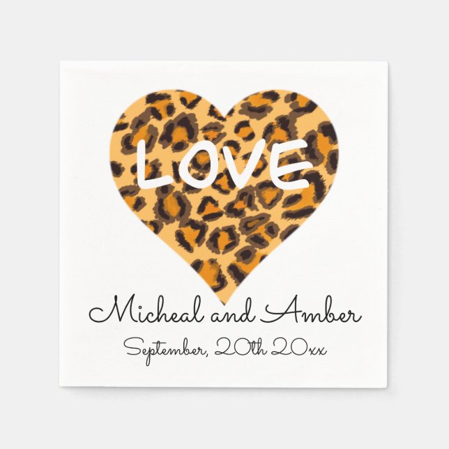 Serviette En Papier Leopard motif - Love Napkins (Devant)
