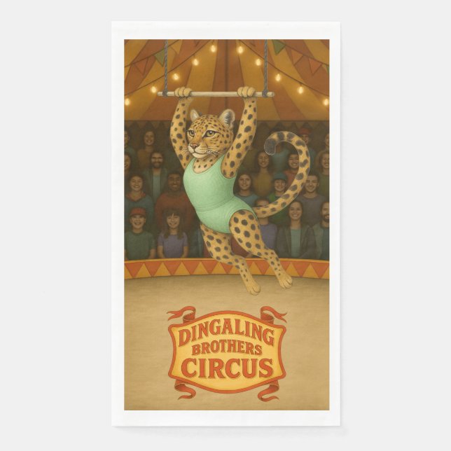 Serviette En Papier Leopard on a trapeze (Devant)