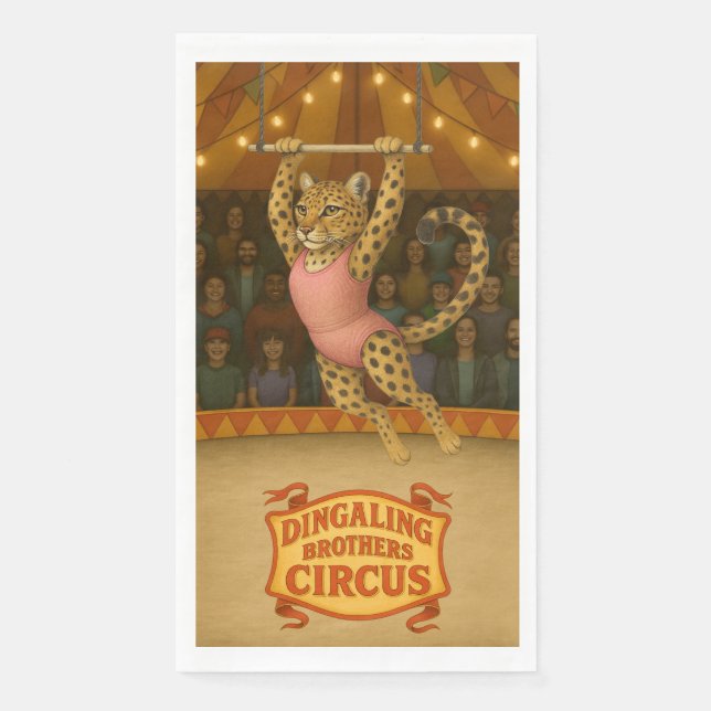 Serviette En Papier Leopard on a trapeze (Devant)