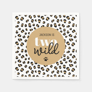 Serviette En Papier Leopard Two Wild Boy 2 Anniversaire de la fête Nap