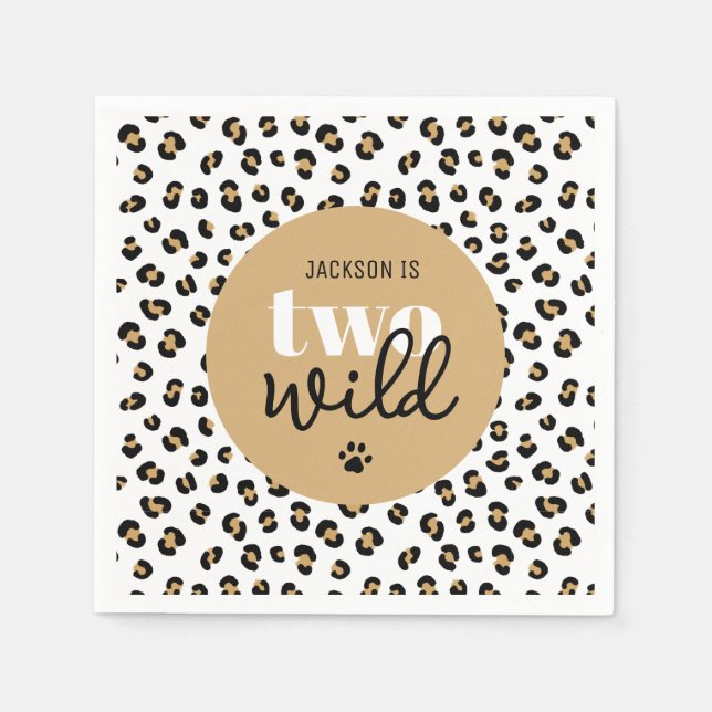 Serviette En Papier Leopard Two Wild Boy 2 Anniversaire de la fête Nap (Devant)