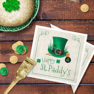 Serviette En Papier Leprechaun Casquette Happy St. Paddy's ID636