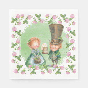 Serviette En Papier Leprechaun et Clover  Saint Patrick's Day