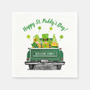 Serviette En Papier Leprechaun Gnome Camion Vintage St. Paddy's Day