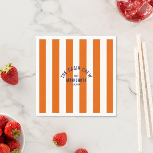 Serviette En Papier L'équipage Cabine Custom Crest Orange Park Stripe