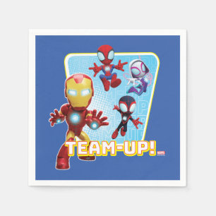 Serviette En Papier L'équipe Spidey et Iron Man s'unit !
