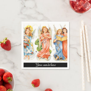 Serviette En Papier Les anges vintages ajoutent les serviettes de