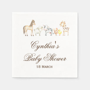 Serviette En Papier Les animaux de ferme Baby shower