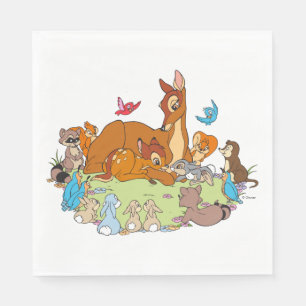 Serviette En Papier Les animaux de forêt saluent le prince Bambi