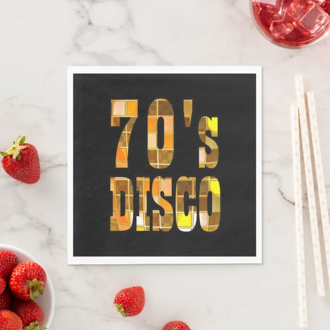Serviette En Papier les années 70 Disco Party Napkins (En situation)