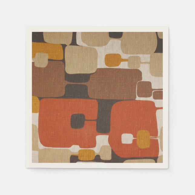 Serviette En Papier les années 70 géométrique rétro (Devant)