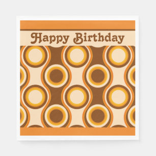 Serviette En Papier les années 70 Motif du parti Retro