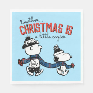 Serviette En Papier Les cacahuètes  Snoopy & Charlie Brown Winter Sca