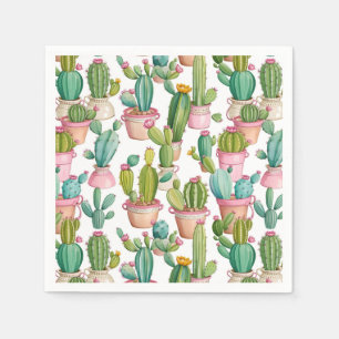 Serviette En Papier Les cactus lumineux et amusants