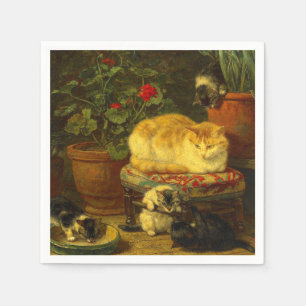 Serviette En Papier Les chatons en jeu