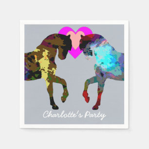 Serviette En Papier Les chevaux bleus ont personnalisé les serviettes