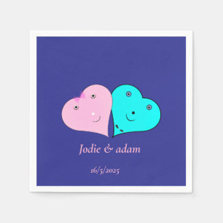 Serviette En Papier les coeurs de m. & mrs