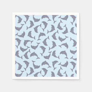 Serviette En Papier Les dauphins dans le Motif marin
