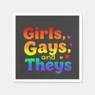 Serviette En Papier Les filles, les gays, et ils sont LGBT Pride Mois