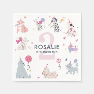 Serviette En Papier Les filles Mignon Chien Pastel Faisons la Fête Ann
