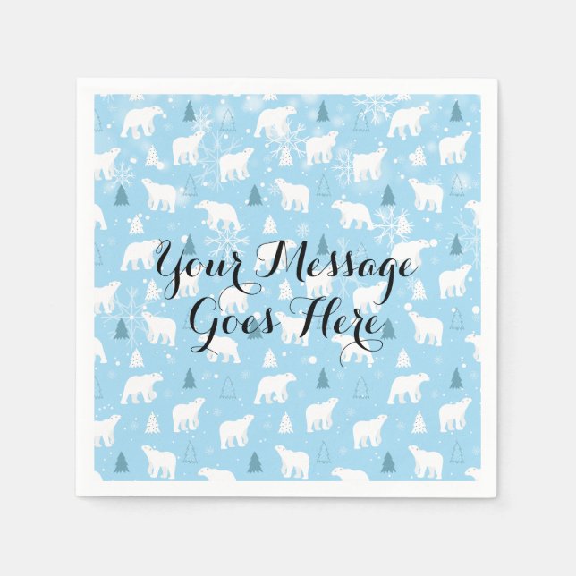 Serviette En Papier Les flocons d'oreille polaire ajoutent votre messa (Devant)