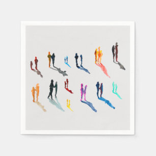 Serviette En Papier Les gens art aquarelle fine art