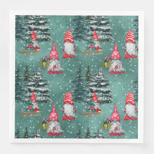 Serviette En Papier Les Gnomes d'hiver des Fêtes