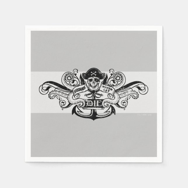 Serviette En Papier Les Goonies "Never Say Die" Pirate Ancre Badge (Devant)
