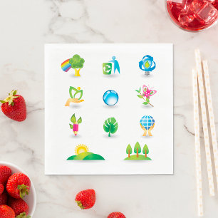 Serviette En Papier Les icônes de nature
