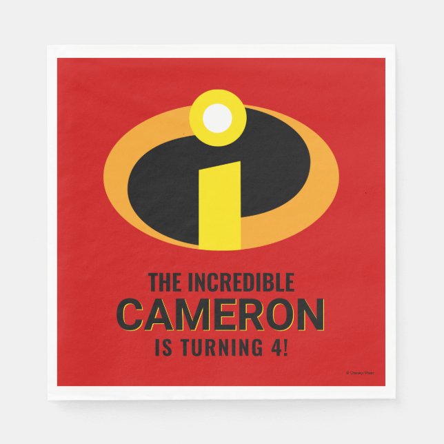 Serviette En Papier Les Incroyables Logo Superhero Anniversaire (Devant)
