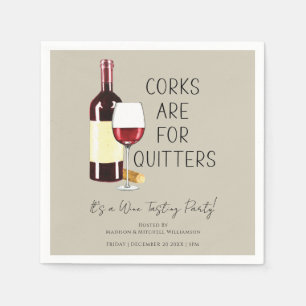 Serviette En Papier "Les lièges sont pour les quitters" Aquarelle Roug