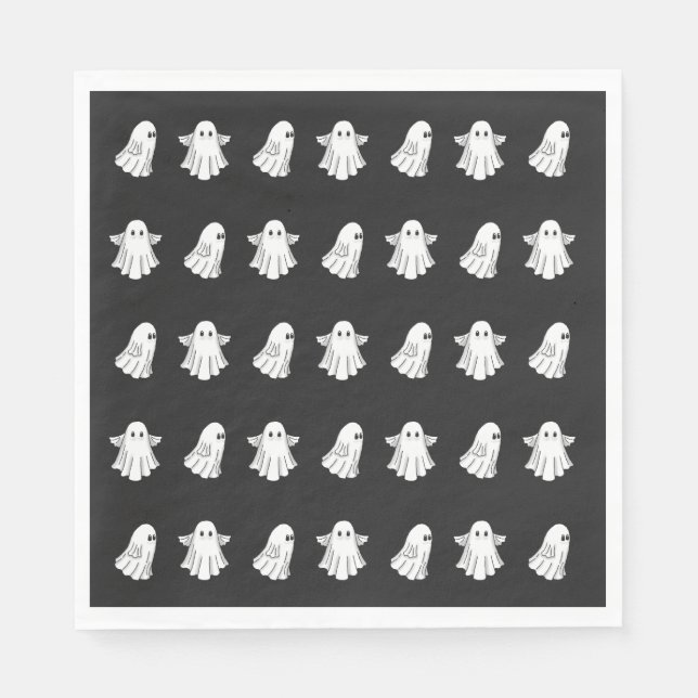 Serviette En Papier Les mignons fantômes d'Halloween (Devant)
