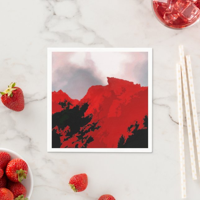 SERVIETTE EN PAPIER LES MONTAGNES (En situation)