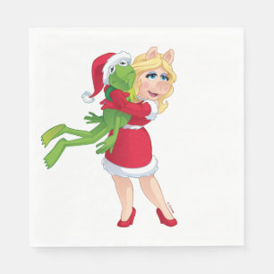 Serviette En Papier Les Muppets  Kermit et Miss Piggy Christmas