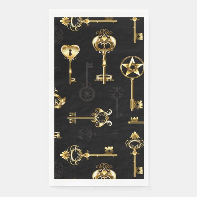 Serviette En Papier Les Patters de Seamless avec Golden Keys (Devant)